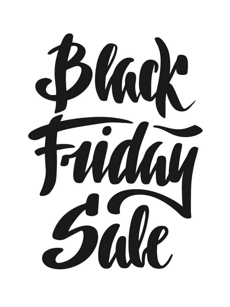 Vector lettering illustration with quote for poster, advertising, banner, site decoration, flyer, brochure. Hand drawn modern brush calligraphy text on white background. Black friday sale.