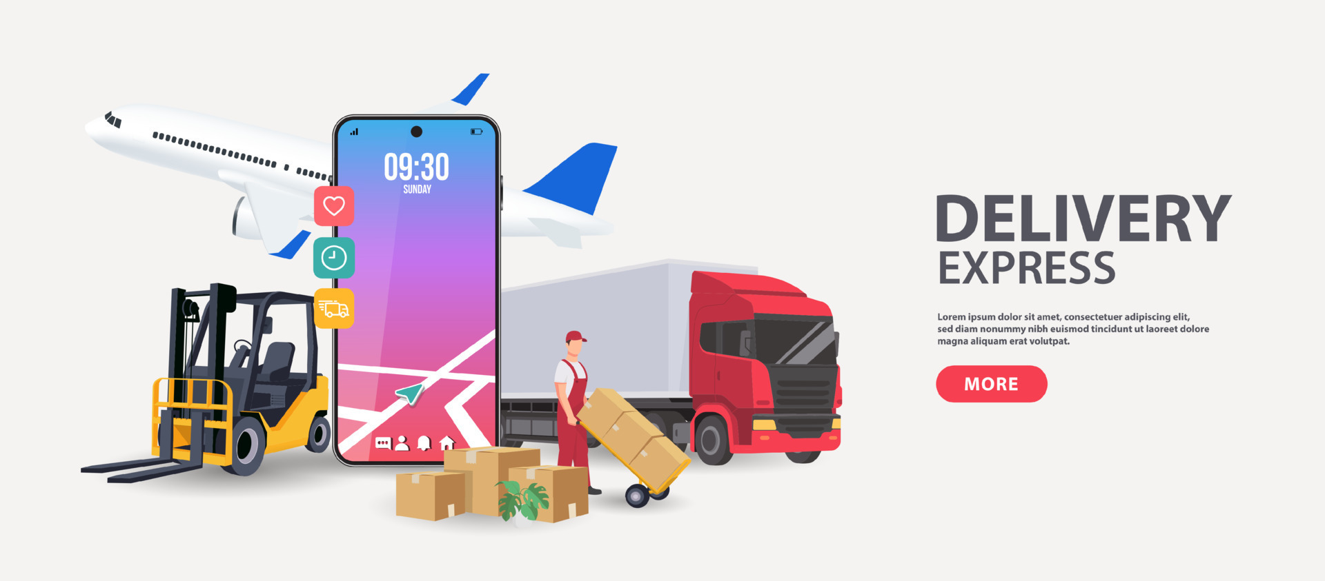 International logistics and cargo delivery concept. Export and import ...