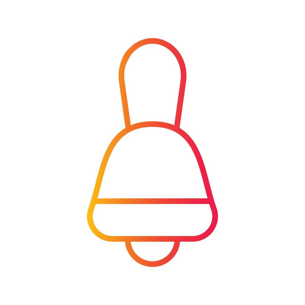 hand bell gradient outline icon flat design. vector