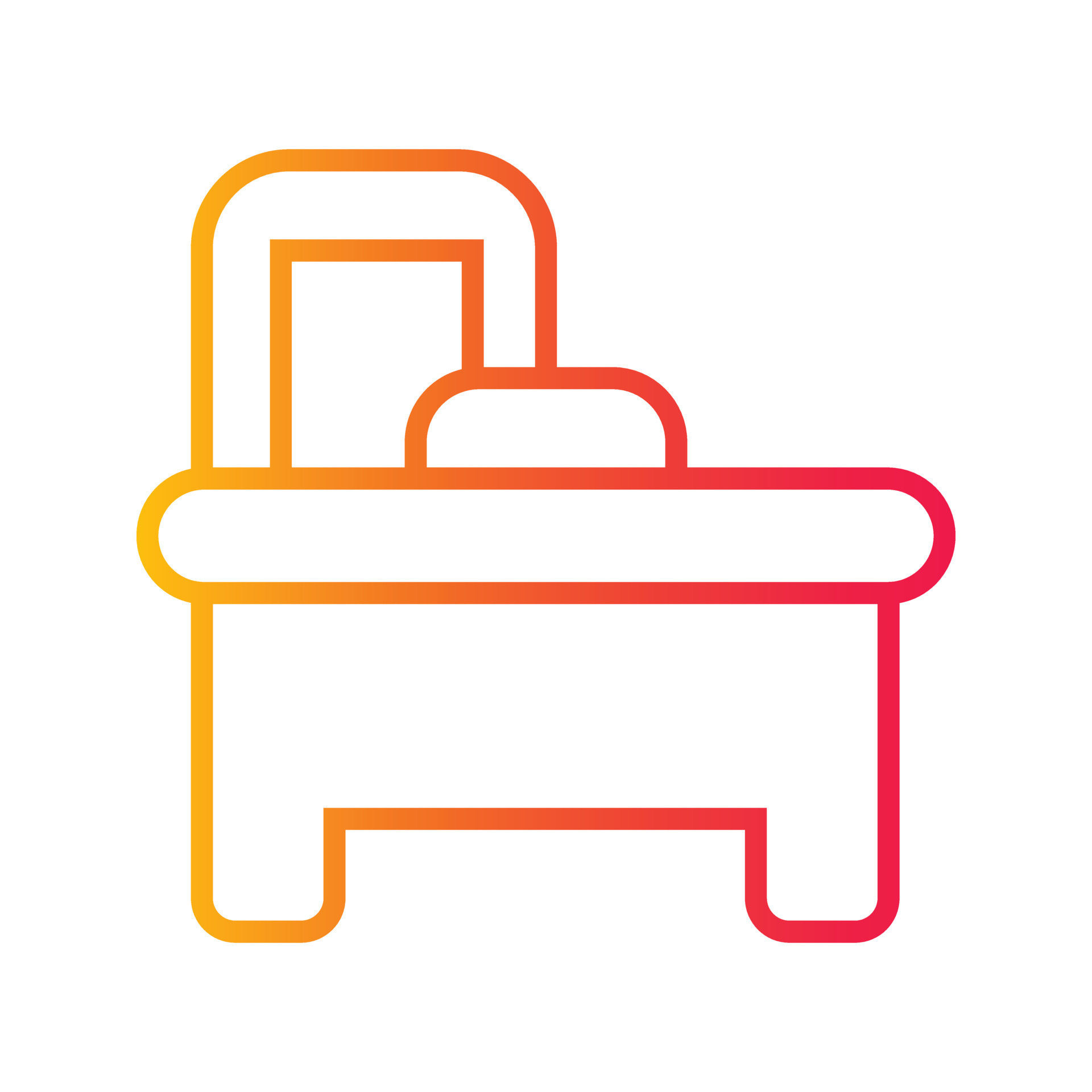 classroom study table gradient outline icon flat design 12047884 Vector ...