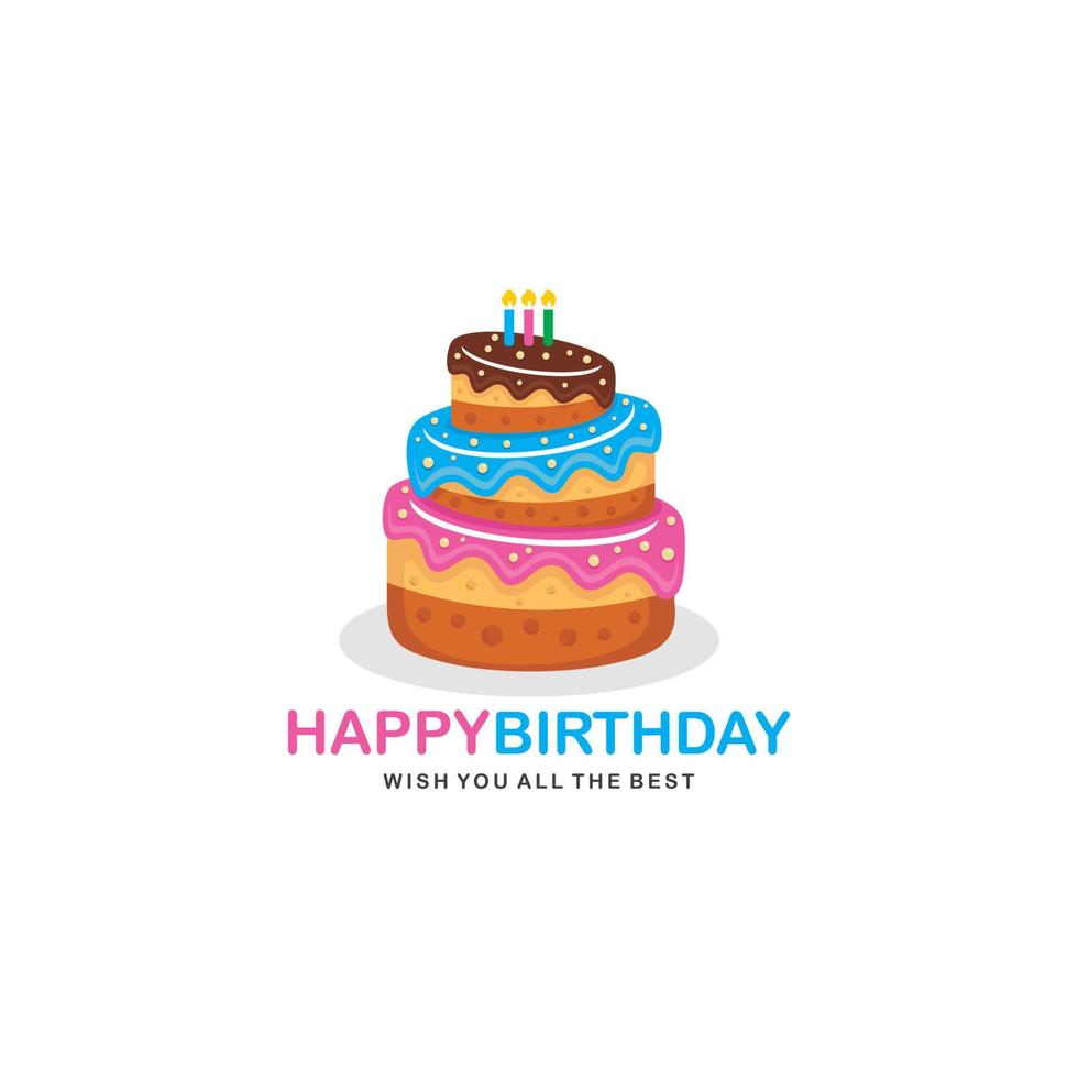 Birthday cake logo design vector