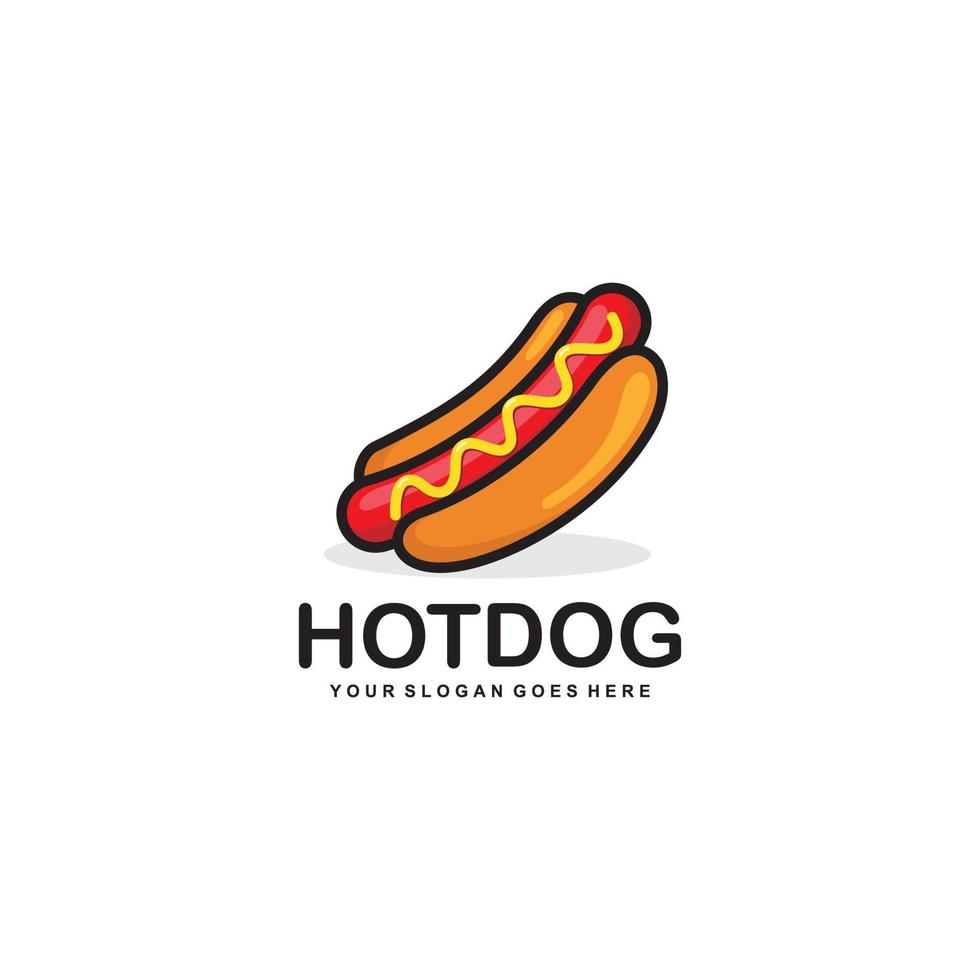 vector de diseño de logotipo de perro caliente