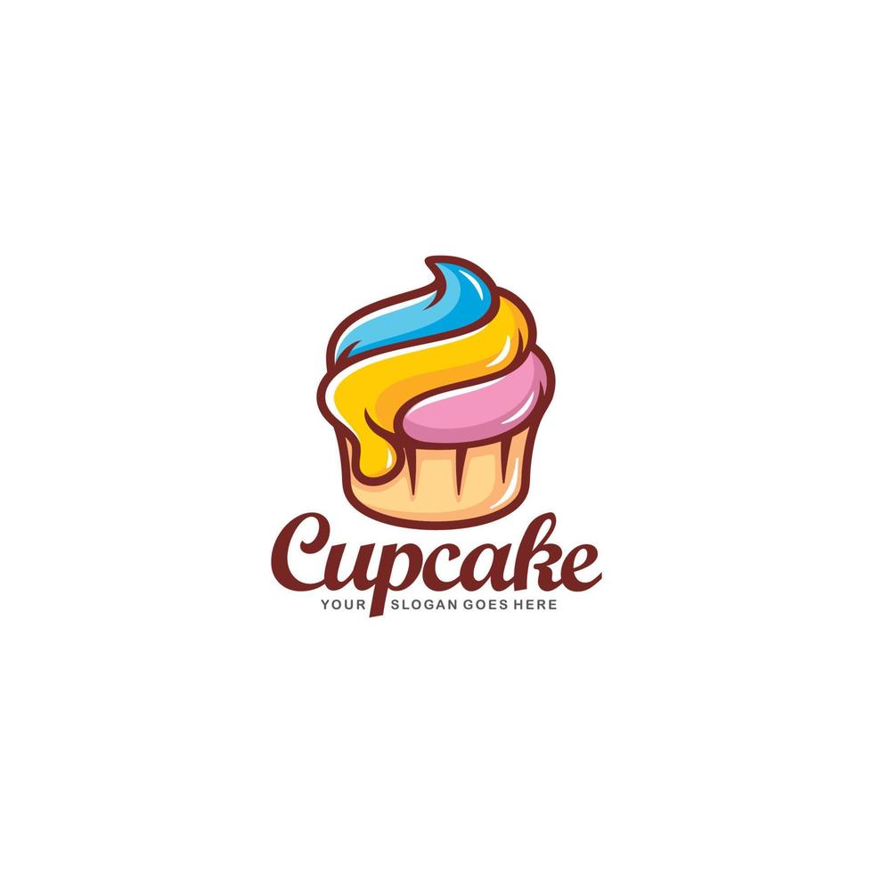 Cupcake logo design vector