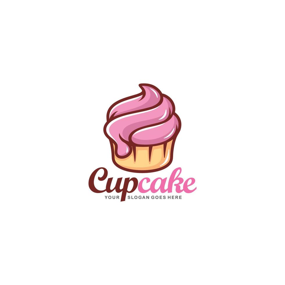 vector de diseño de logotipo de cupcake