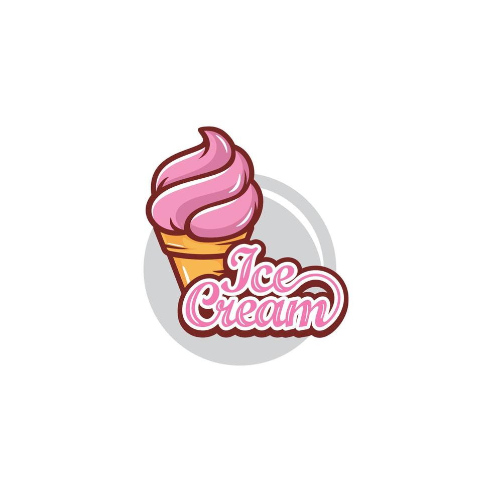 vector de diseño de logotipo de helado