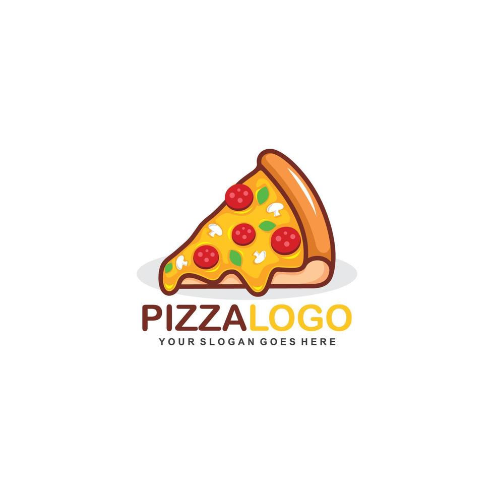 Slice of pizza logo vector illustration