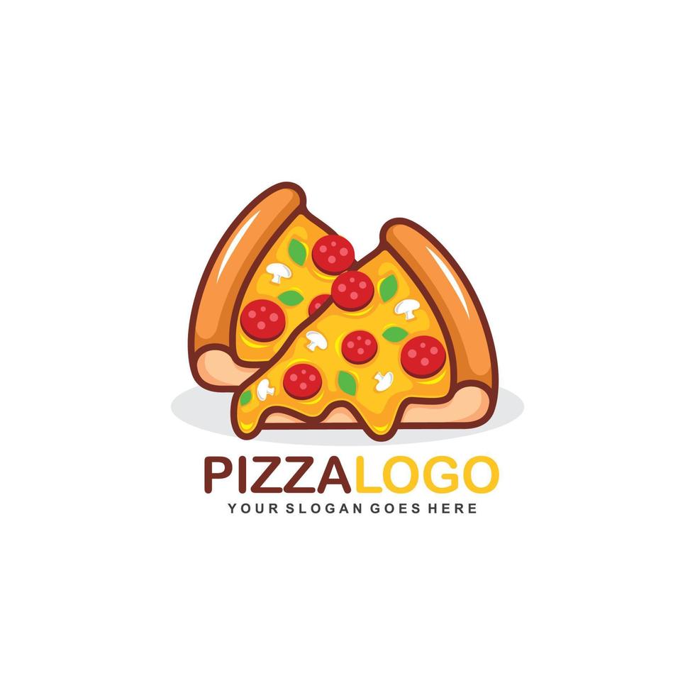 Slice of pizza logo vector illustration