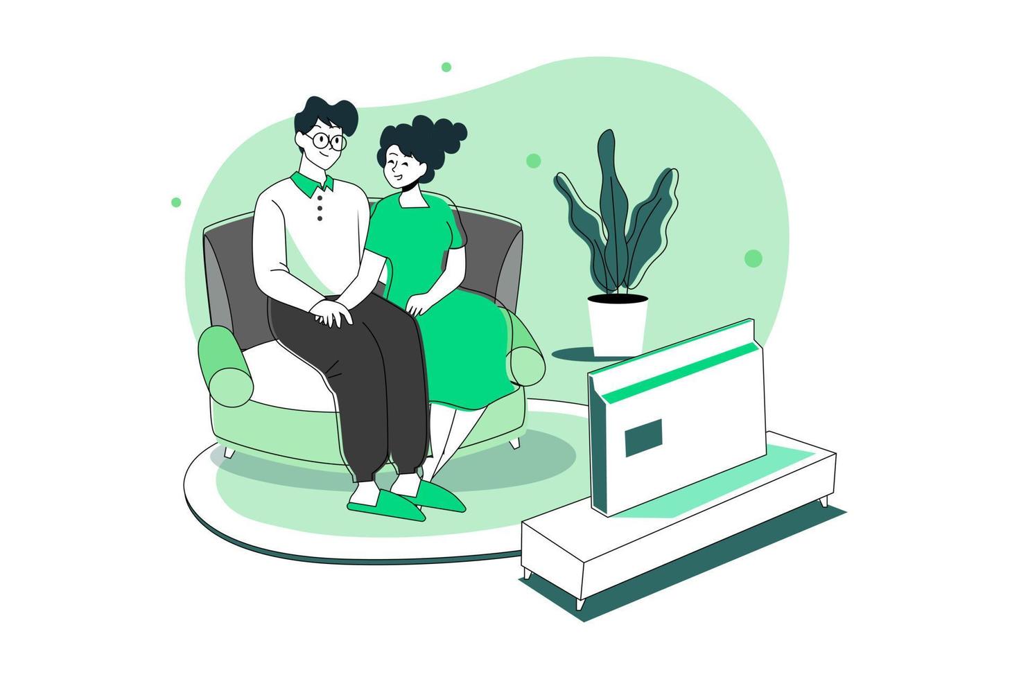 People In Lockdown Illustration concept on white background vector