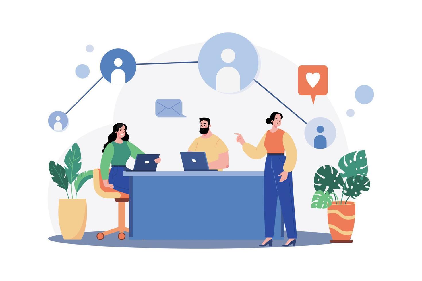Teamwork Illustration concept. A flat illustration isolated on white background vector