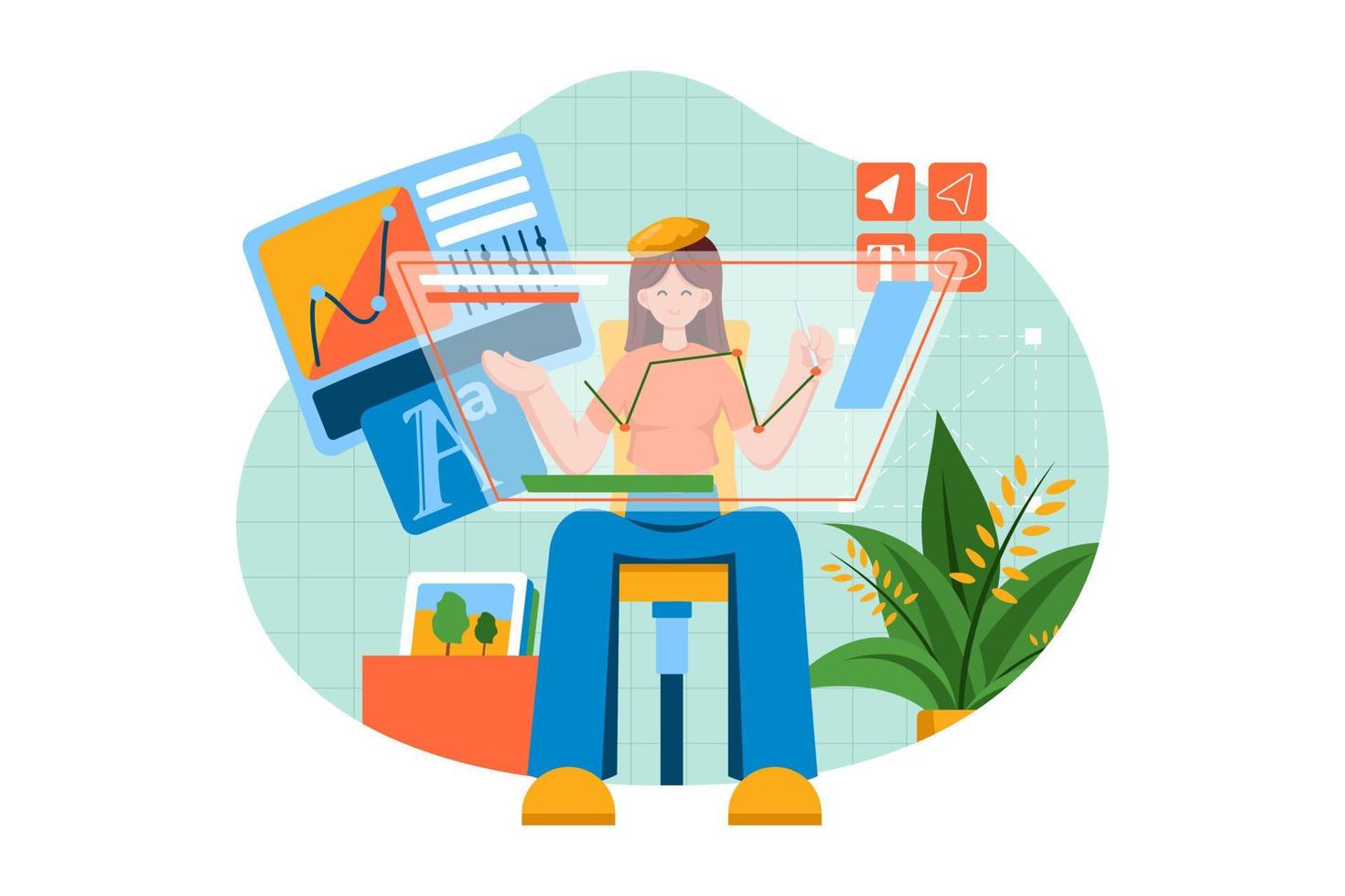 Graphic Designer Illustration concept on white background vector