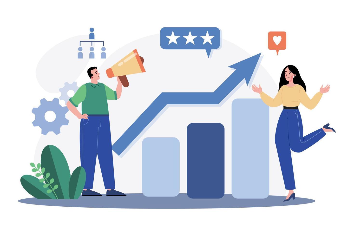 Teamwork Illustration concept. A flat illustration isolated on white background vector