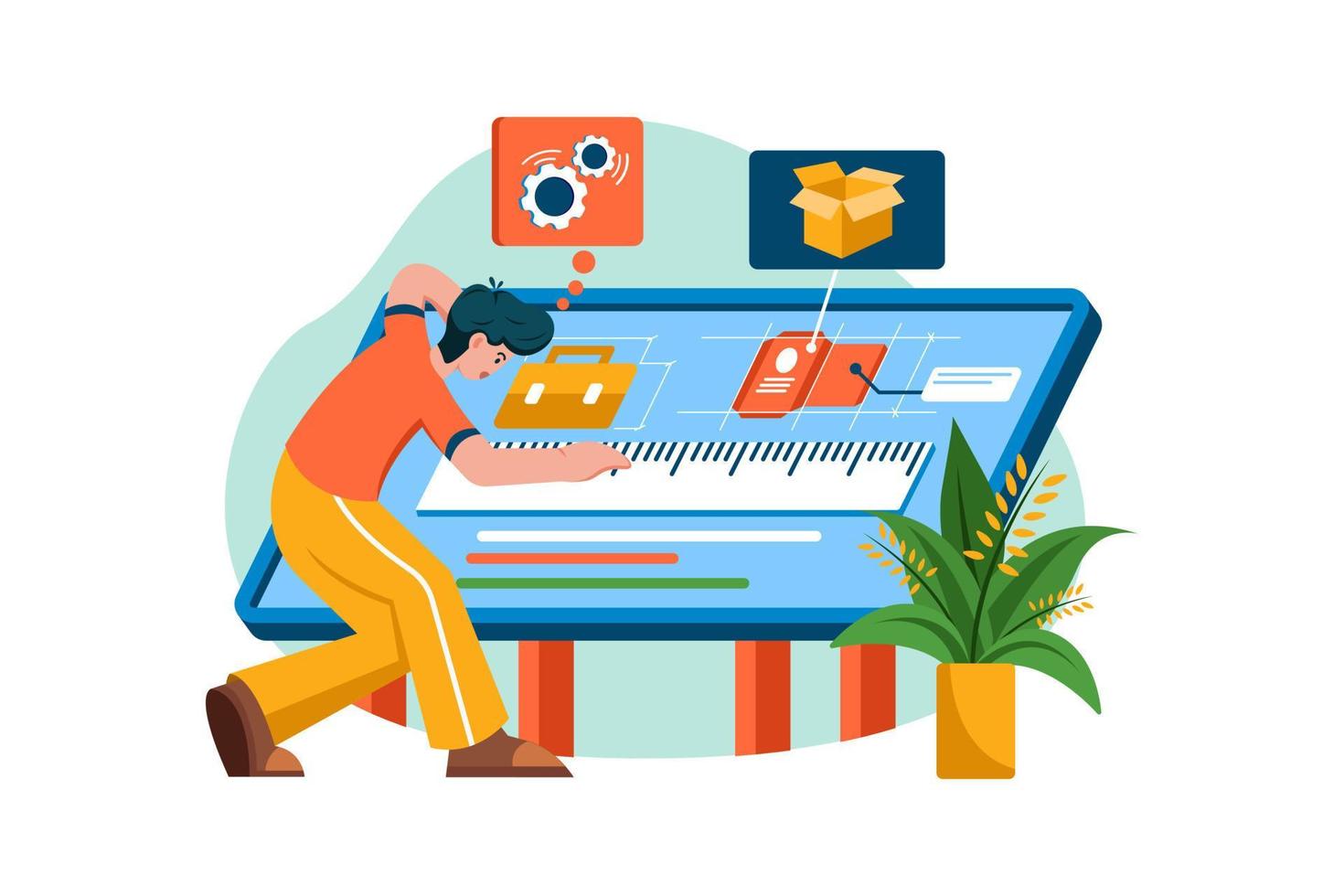 Product Designer Illustration concept on white background vector