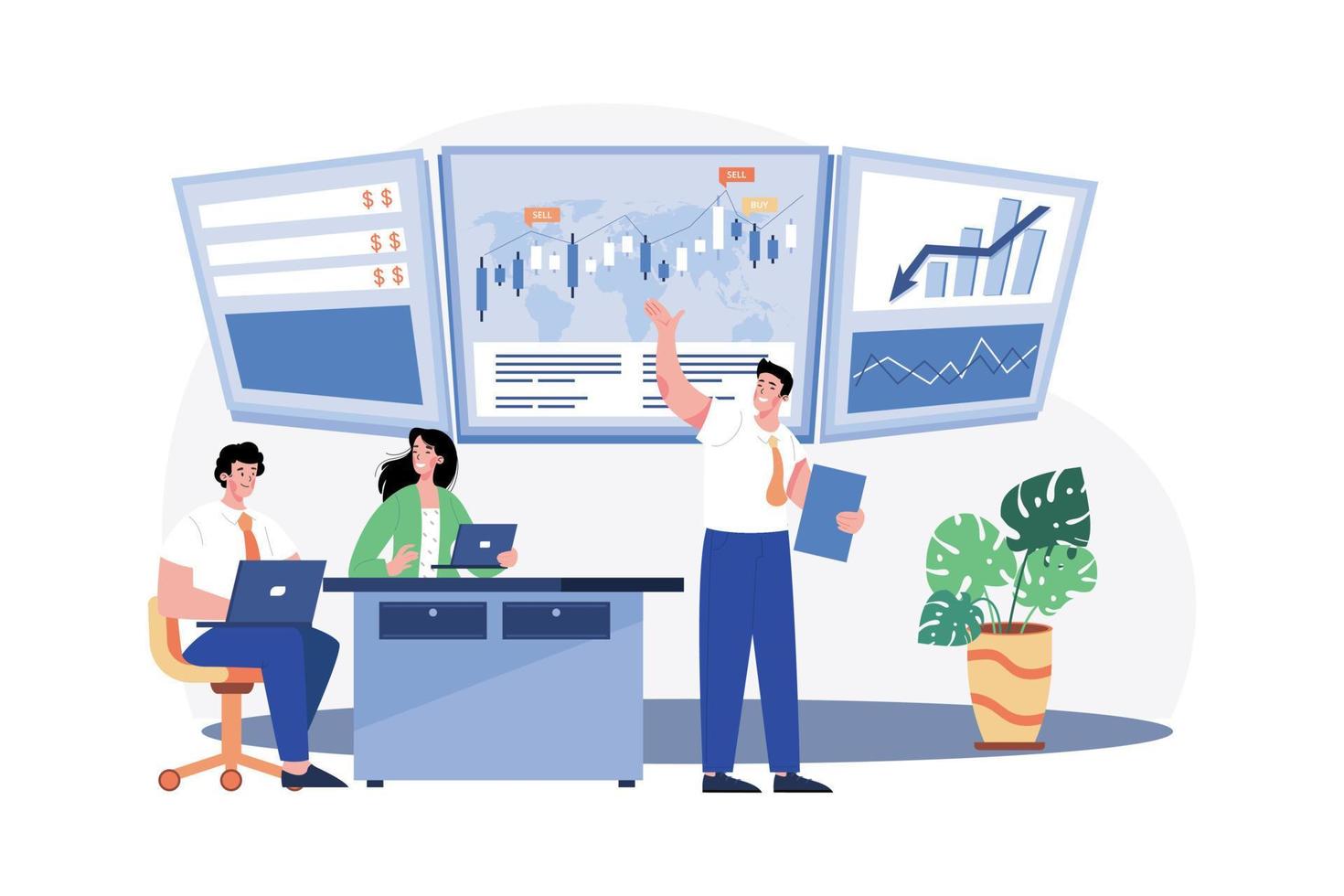 Investment Education Illustration concept on white background vector