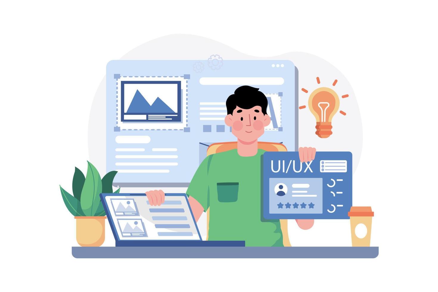 UI Designer Illustration concept on white background vector