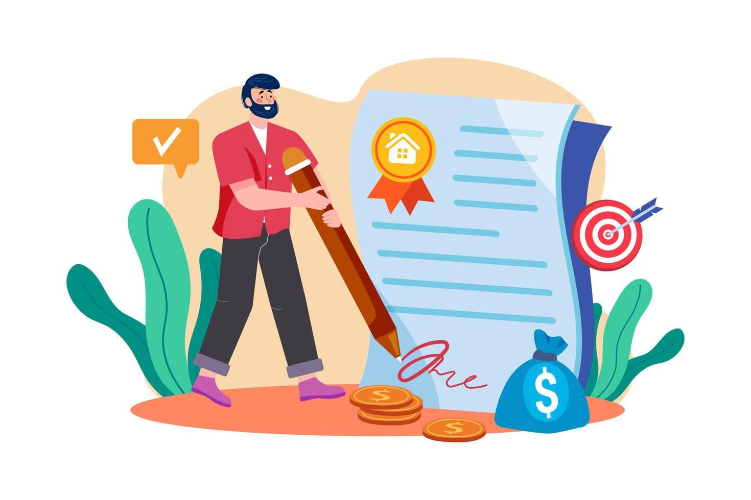 Real Estate Illustration concept on white background vector