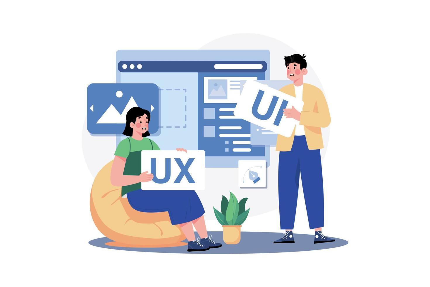 UI Designer Illustration concept on white background vector