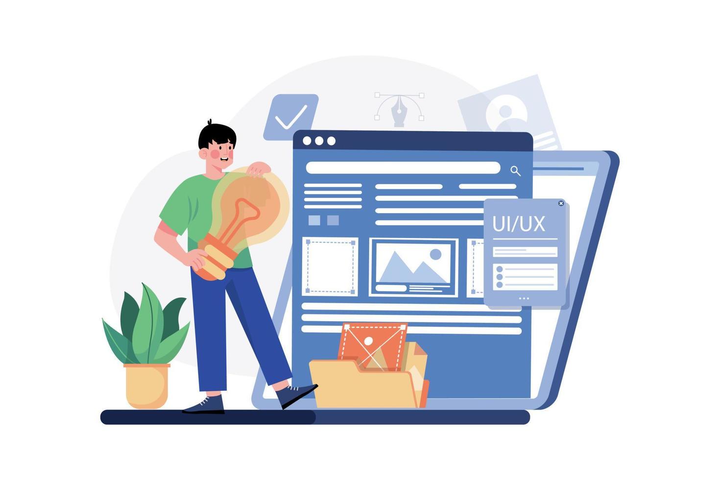 UI Designer Illustration concept on white background vector