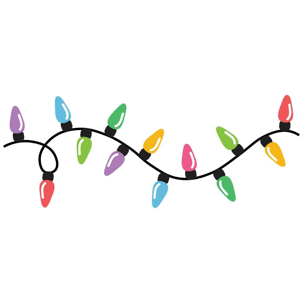 Christmas lights string isolated on white background vector 12048168