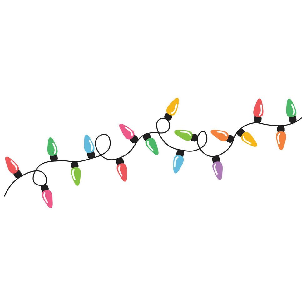 Christmas lights string isolated on white background vector