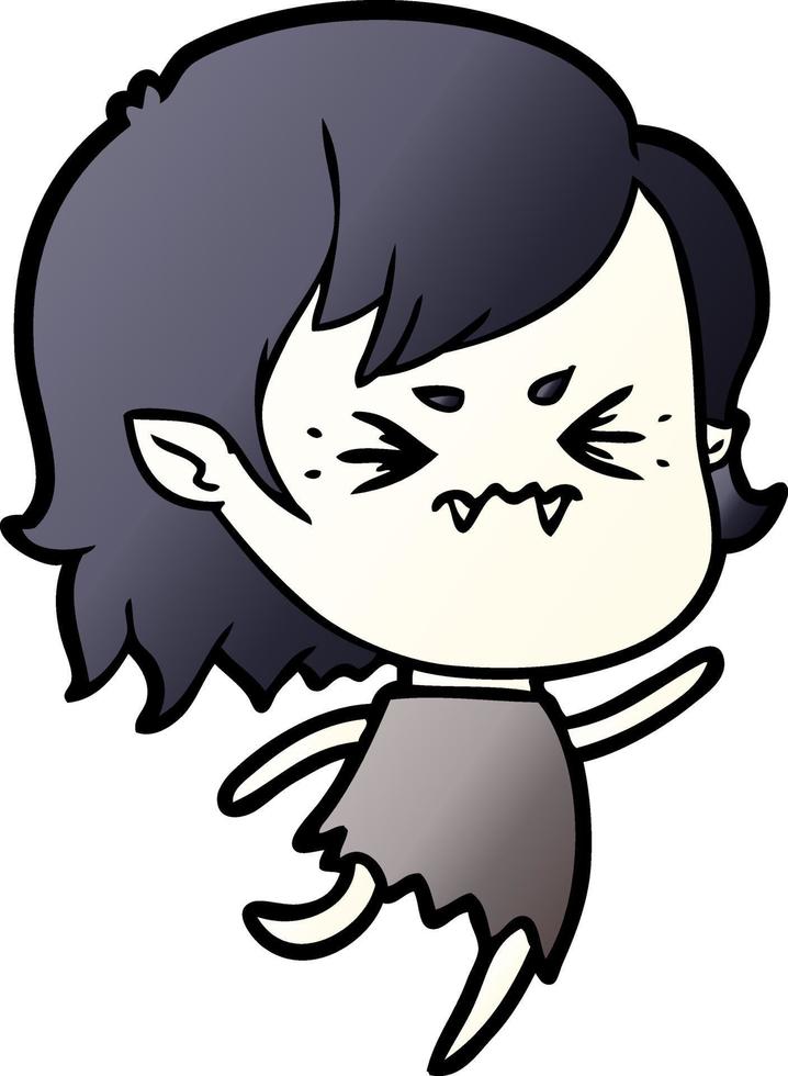 annoyed cartoon vampire girl vector