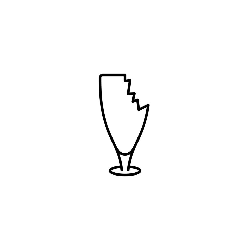 crushed juice glass icon on white background. simple, line, silhouette and clean style. black and white. suitable for symbol, sign, icon or logo vector