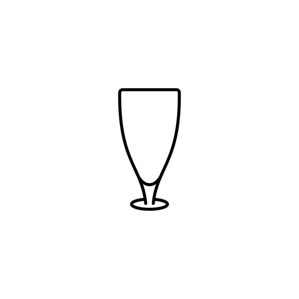empty juice glass icon on white background. simple, line, silhouette and clean style. black and white. suitable for symbol, sign, icon or logo vector