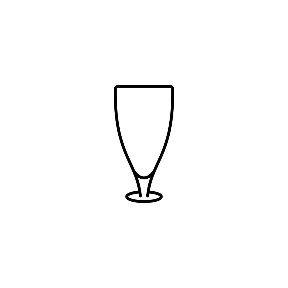 icono de vaso de jugo vacío sobre fondo blanco. simple, línea, silueta y estilo limpio. en blanco y negro. adecuado para símbolo, signo, icono o logotipo vector