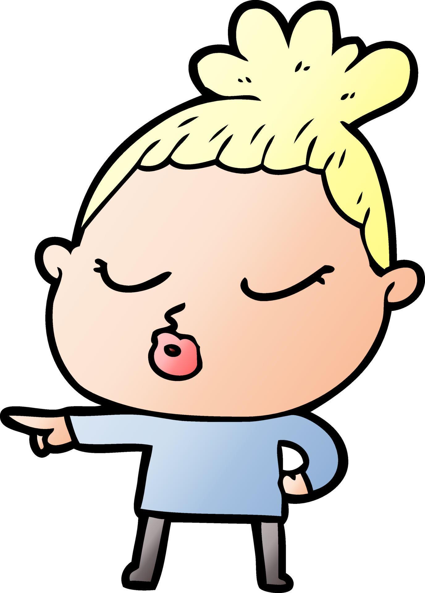 cartoon calm woman 12048254 Vector Art at Vecteezy