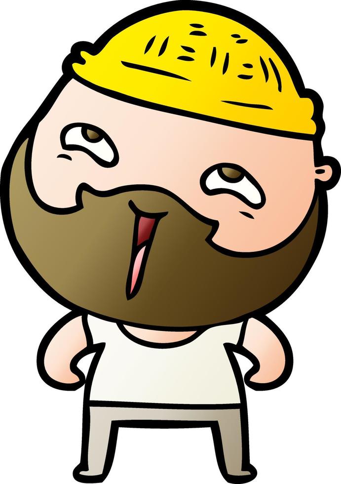 cartoon happy bearded man vector