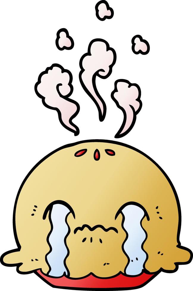 cartoon crying pie vector