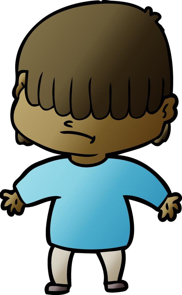 cartoon boy with untidy hair vector