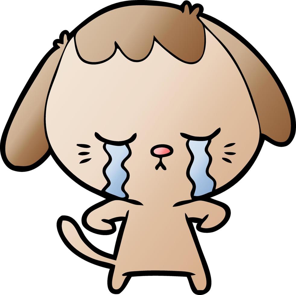 cartoon crying dog vector