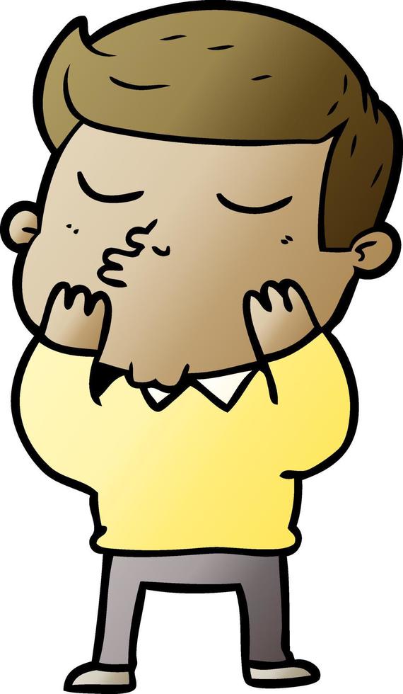 cartoon model guy pouting vector