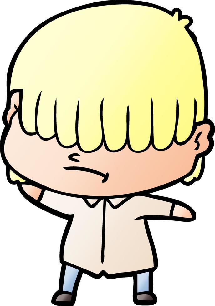 cartoon boy with untidy hair vector