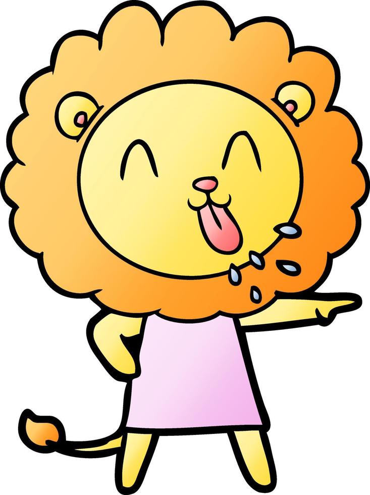 happy cartoon lion vector