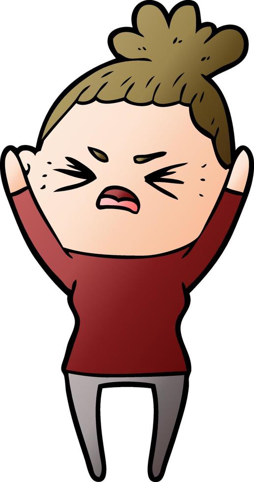 cartoon angry woman vector
