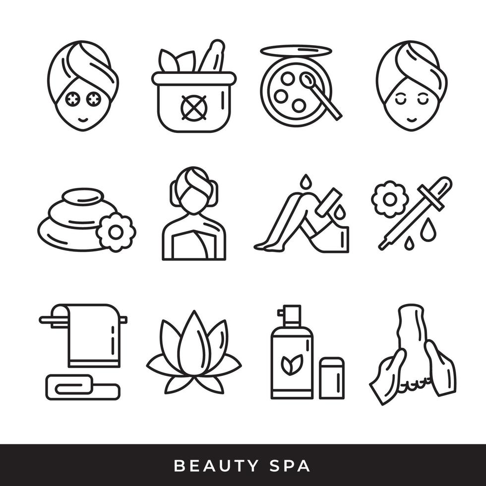 conjunto de iconos de spa de belleza vector