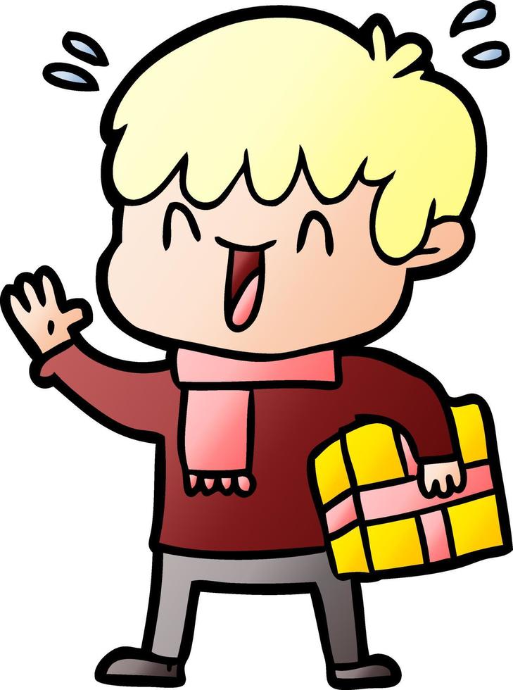 cartoon laughing boy vector