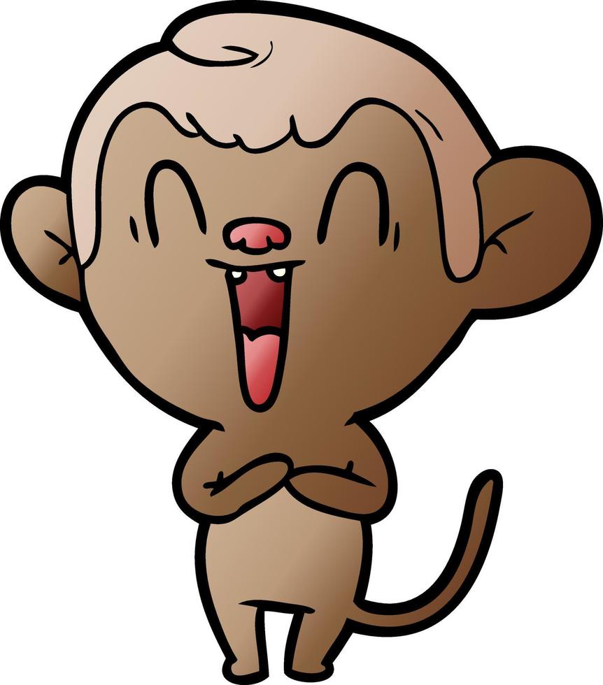cartoon laughing monkey vector
