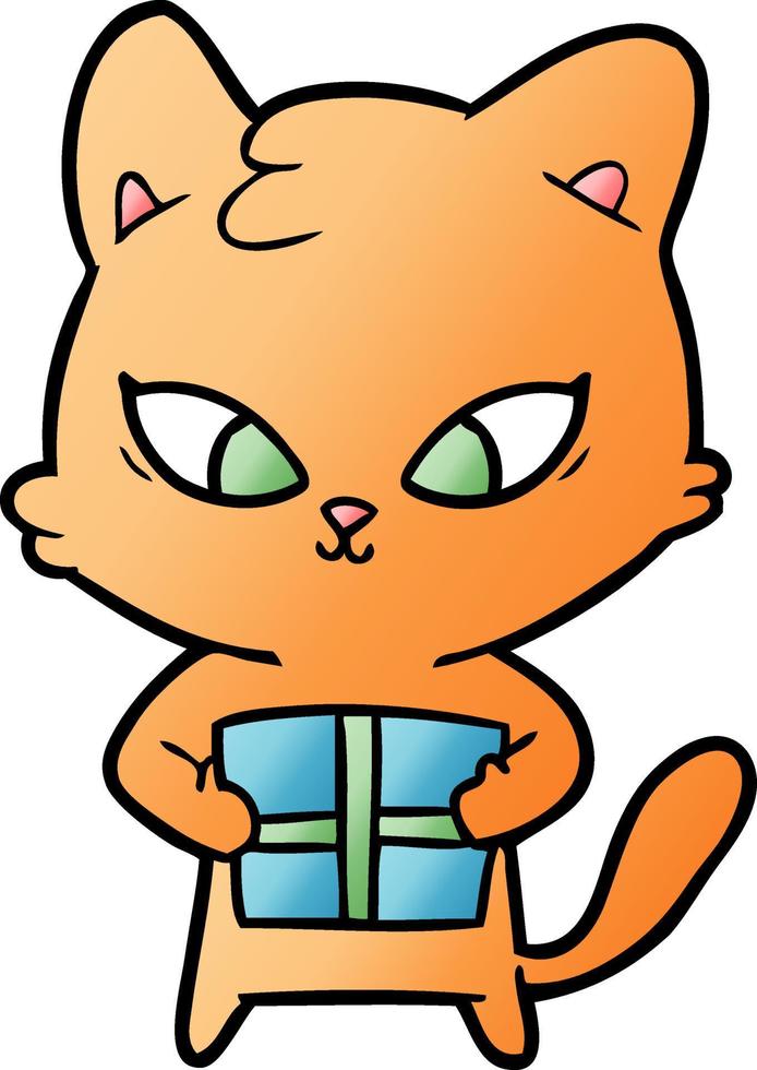 lindo gato de dibujos animados vector