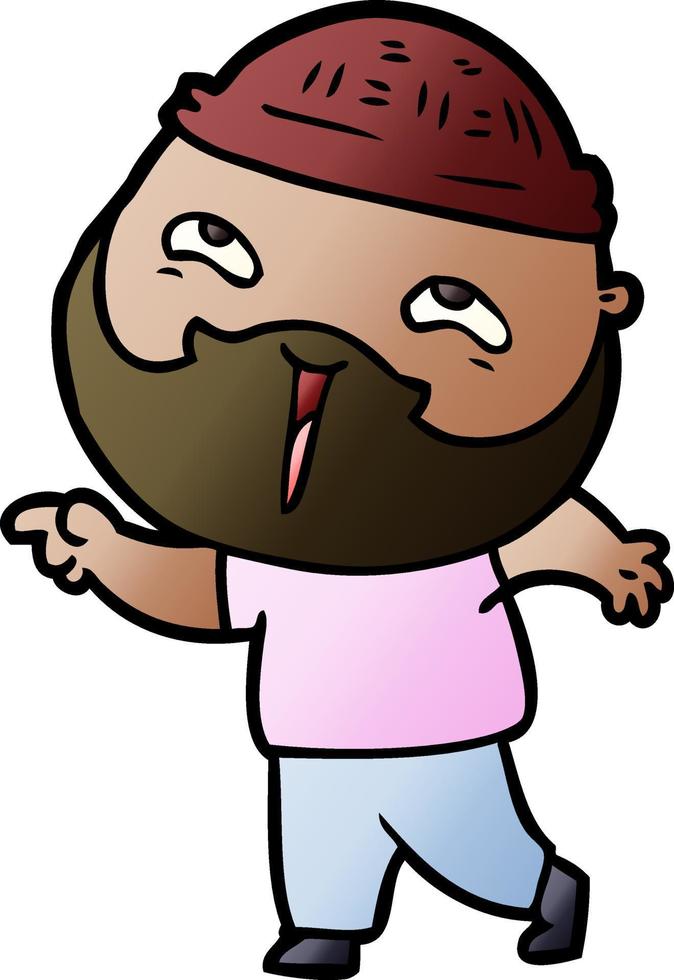 cartoon happy bearded man vector