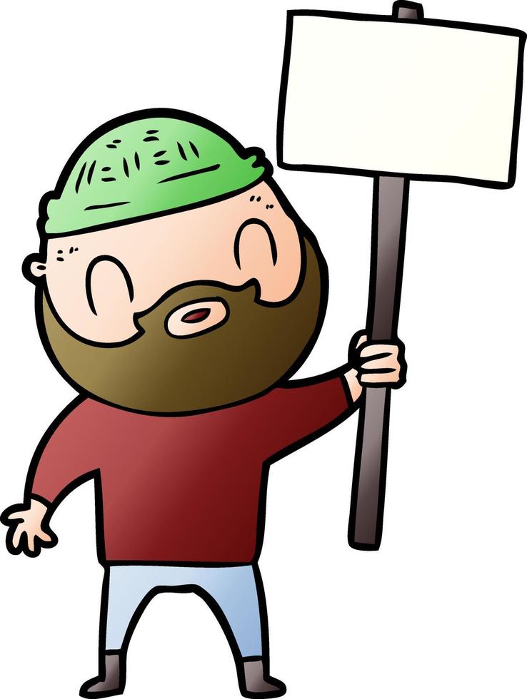 cartoon bearded man vector