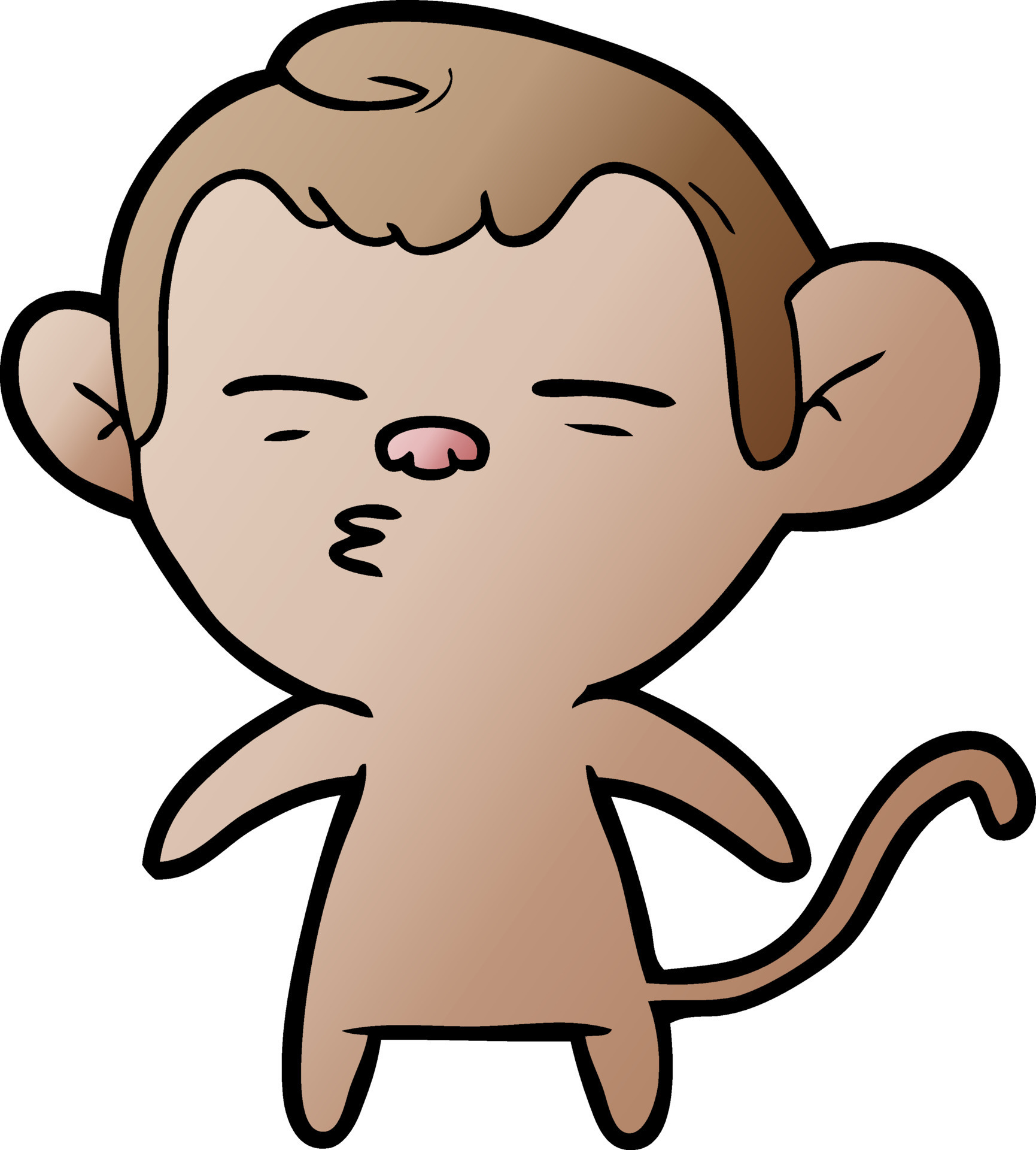cartoon suspicious monkey 12048686 Vector Art at Vecteezy