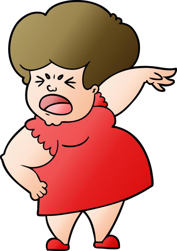 cartoon angry woman vector