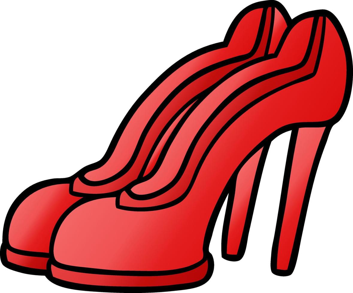 cartoon red shoes vector