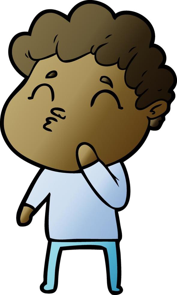 cartoon man pouting vector