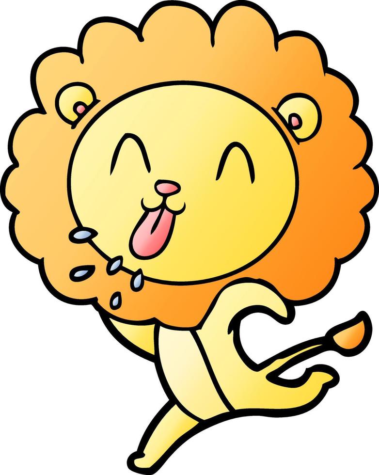 happy cartoon lion vector