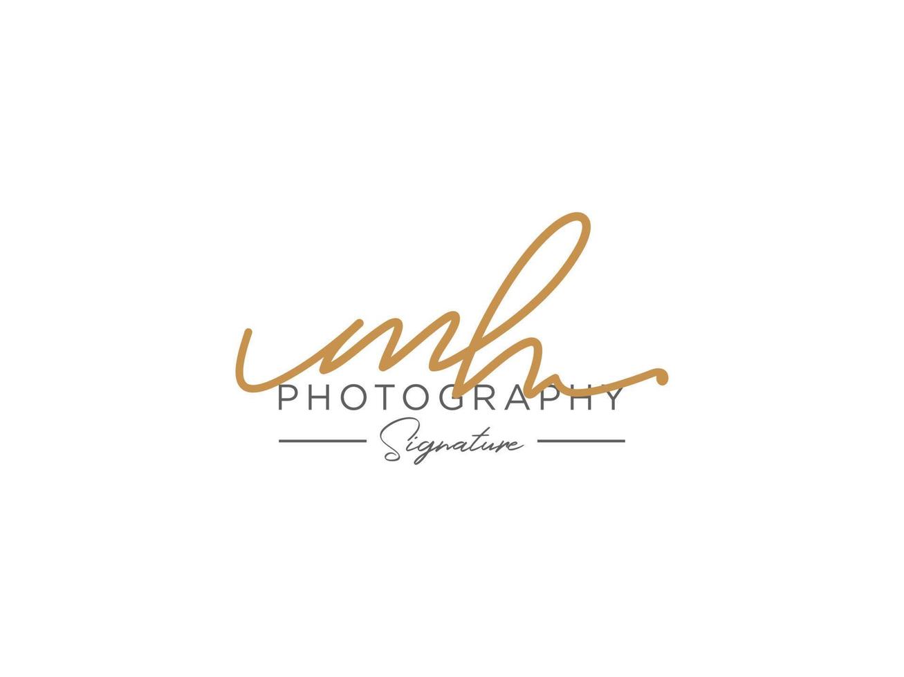 Letter MH Signature Logo Template Vector
