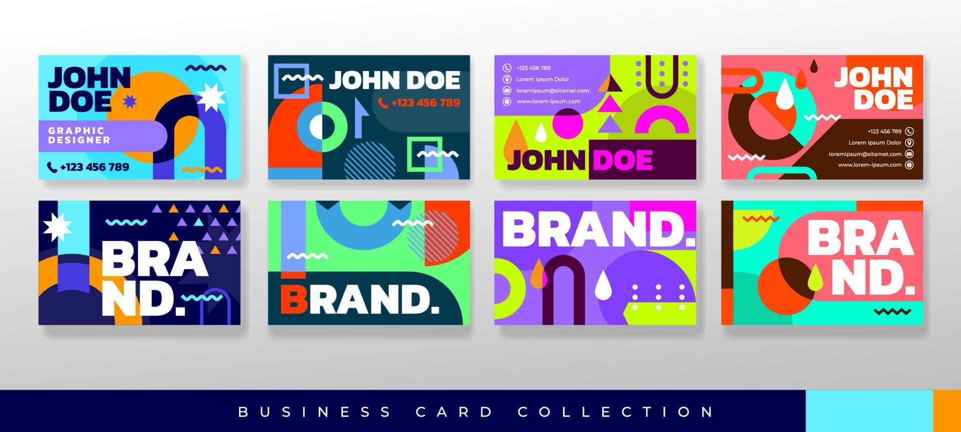 Neon Accent Business Card Set vector