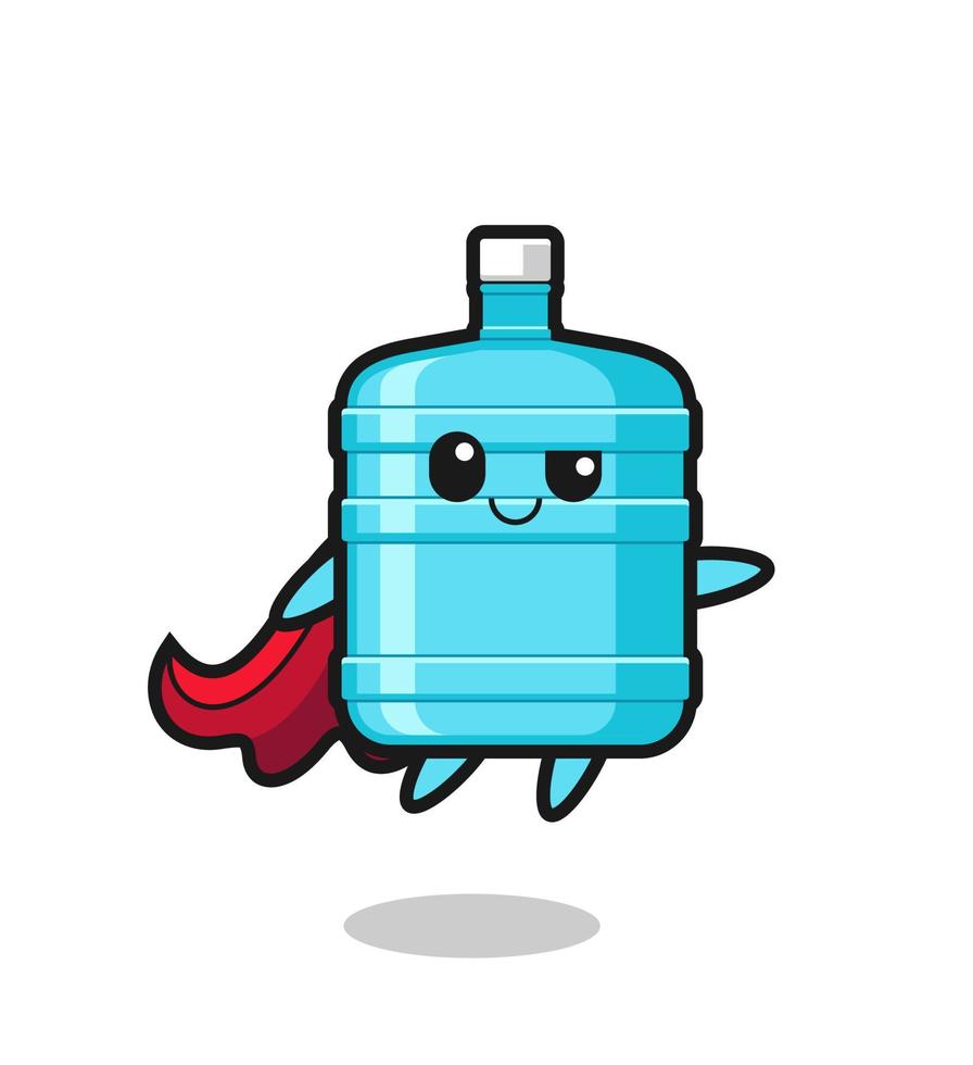 cute gallon water bottle superhero character is flying vector